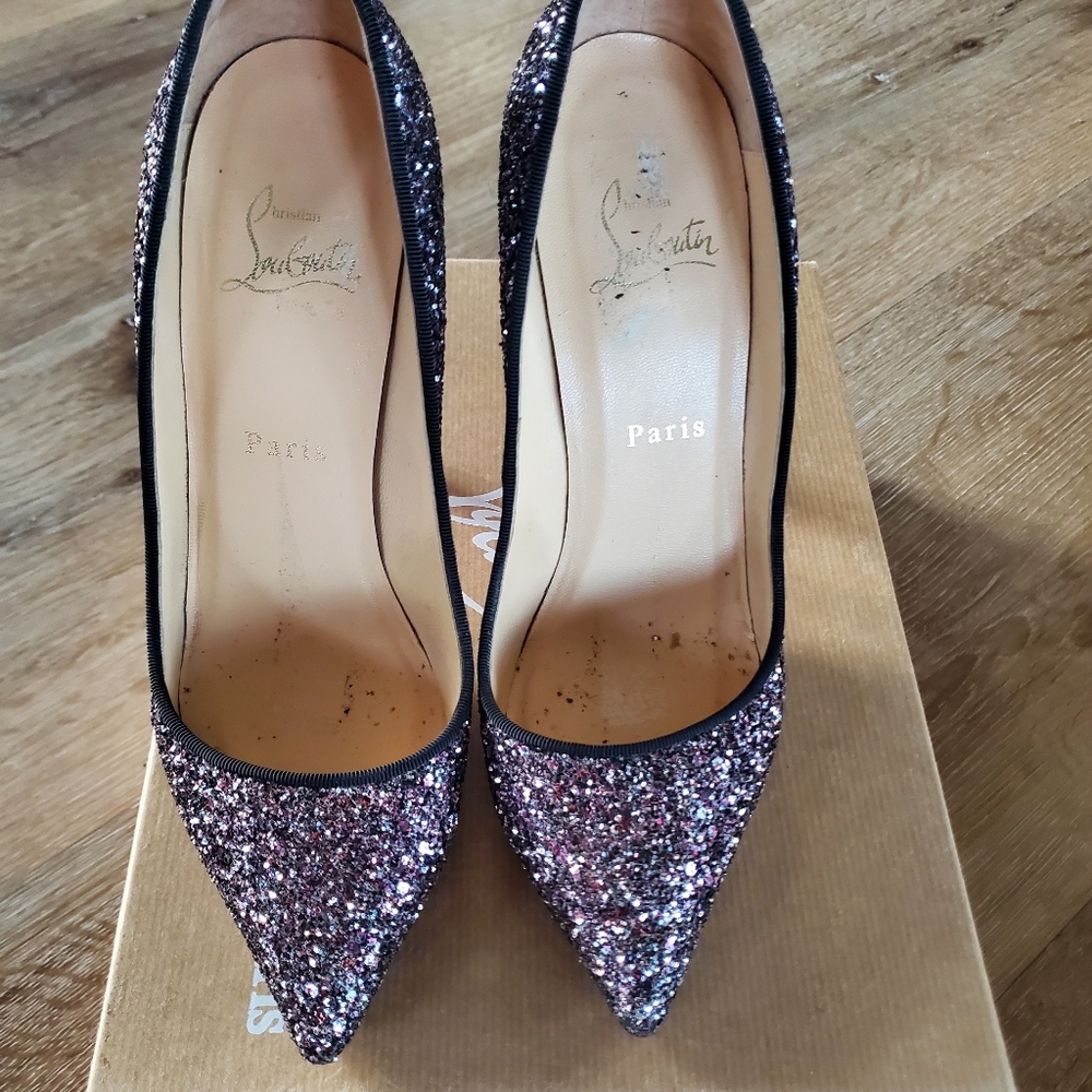 Christian Louboutin pigalle 120 glitter rose antique color size 37
